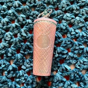 Starbucks Tumbler Keychain Pink and green